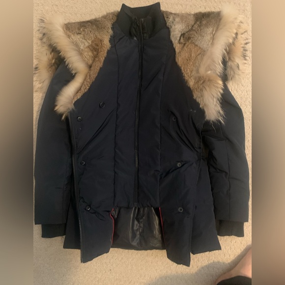 Rudsak Atelier Noir Navy down filled Jacket with Fur hood size XS - Picture 3 of 7